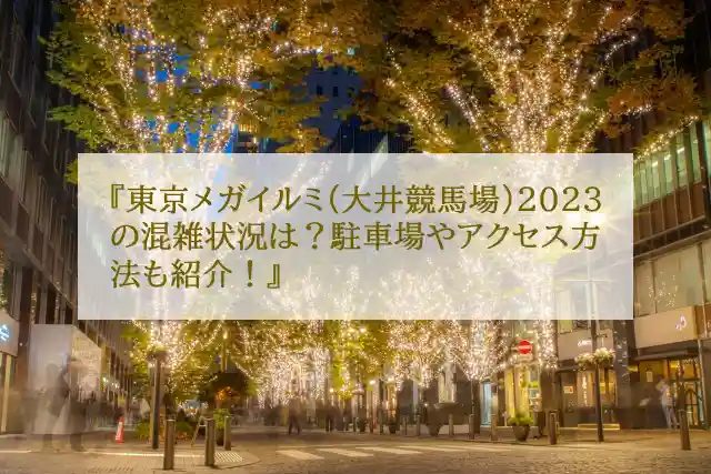 東京メガイルミ(大井競馬場)2023の混雑状況は？駐車場やアクセス方法も紹介！